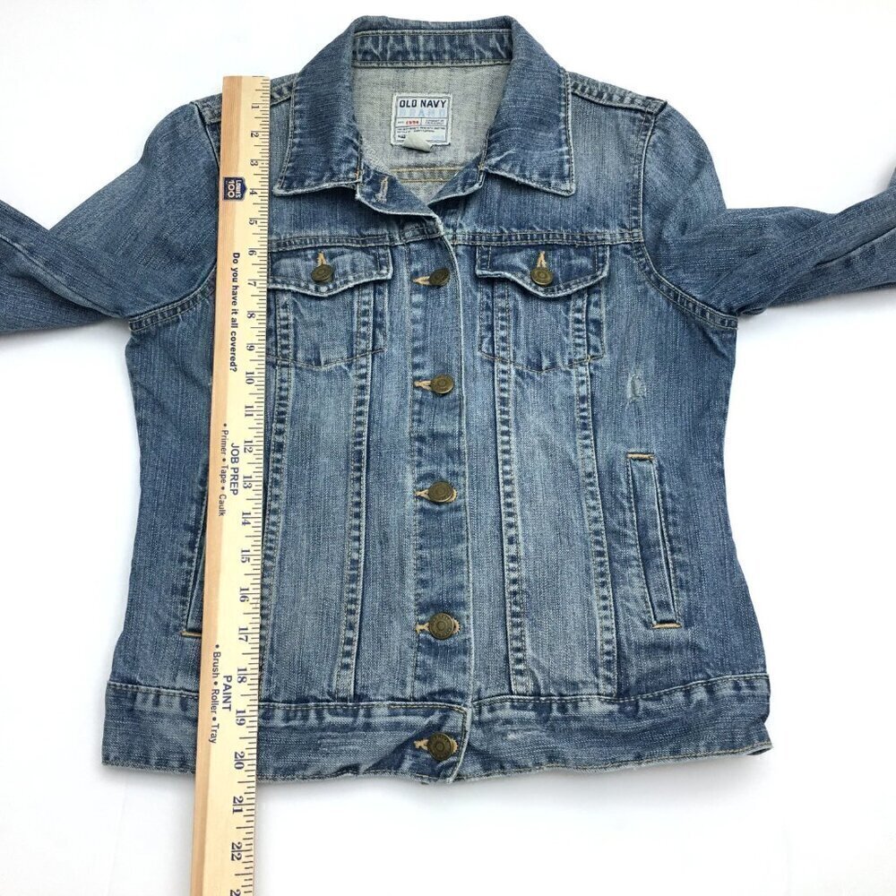 Old Navy Women's Jean Jacket Denim Trucker Jacket Cotton size Small - Picture 5 of 8